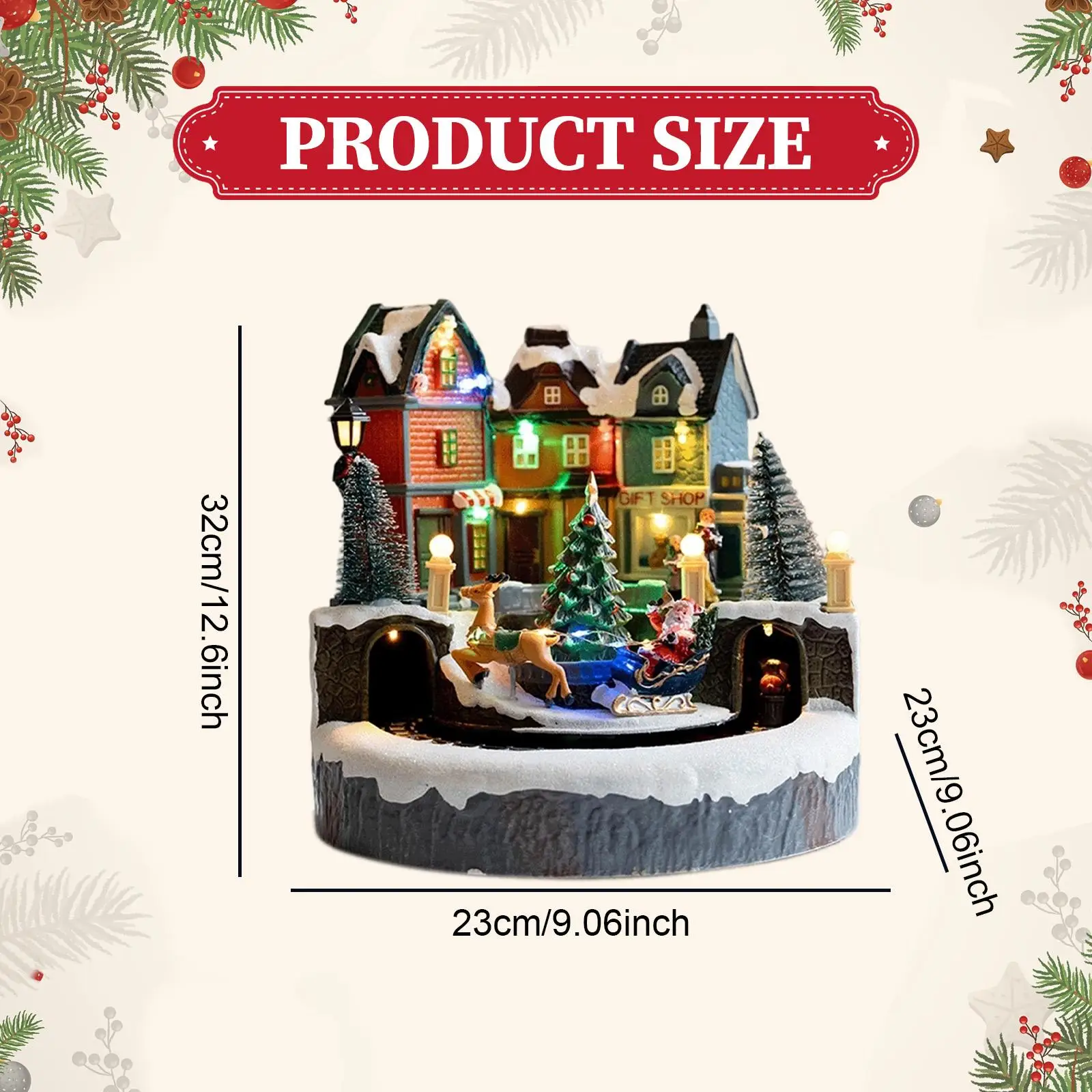 عيد الميلاد مضاءة ديكورات منزلية الجدول التصميم الأوروبي متوهجة القلعة زخرفة عيد الميلاد ديكور لغرفة المعيشة مكتب متجر نافذة