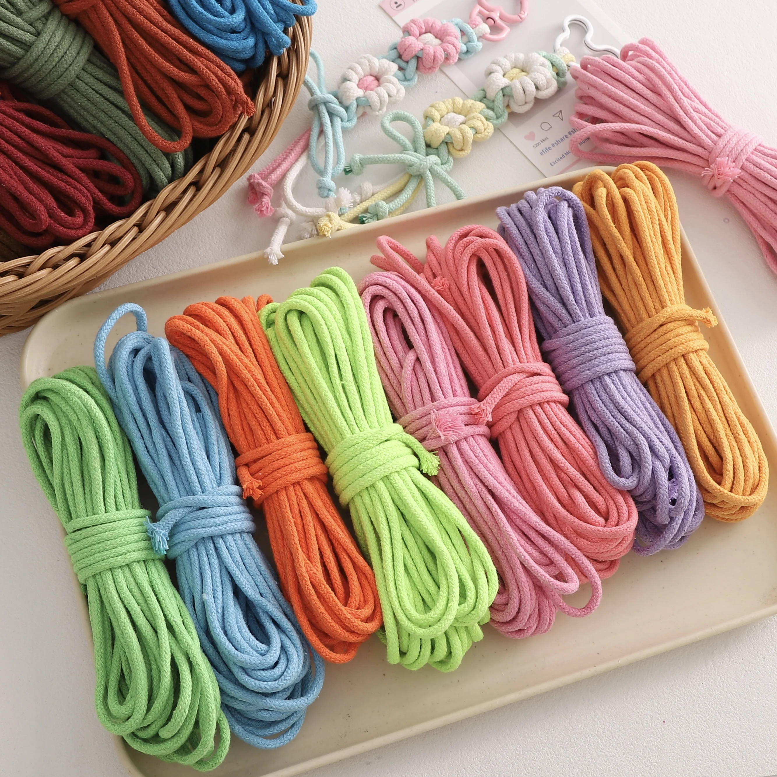 10 метров/лот, 3 мм, красочный – обзор и цена Macrame Cord Cotton