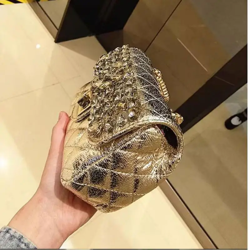 

Женские квадратные сумки с клапаном с бриллиантами, золотые, серебряные свадебные сумки, акриловые цветочные клетчатые мини-маленькие сумки на одно плечо без бренда