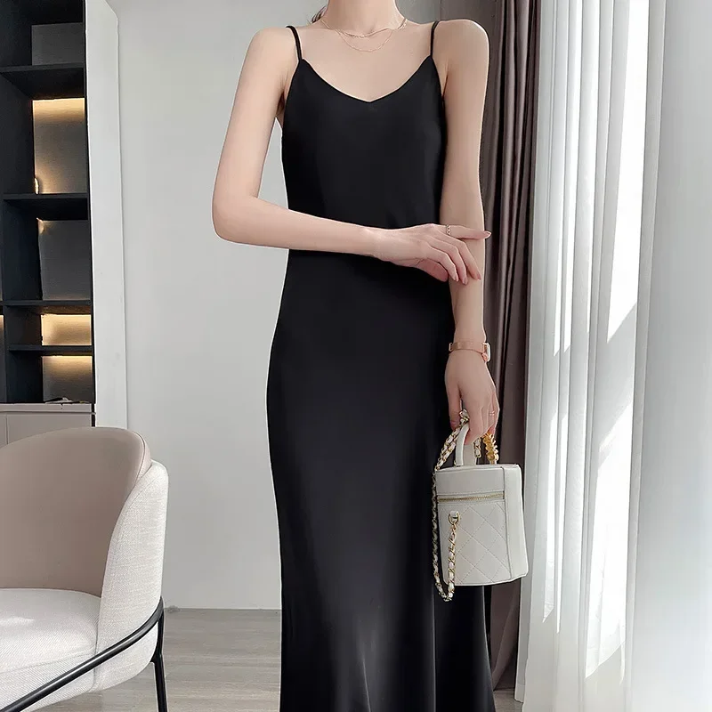 

Spring Summer New Long Dresses Sleeveless Off The Shoulder Sling Dress For Women Sexy Maxi Dress Y2k Evening Dress
