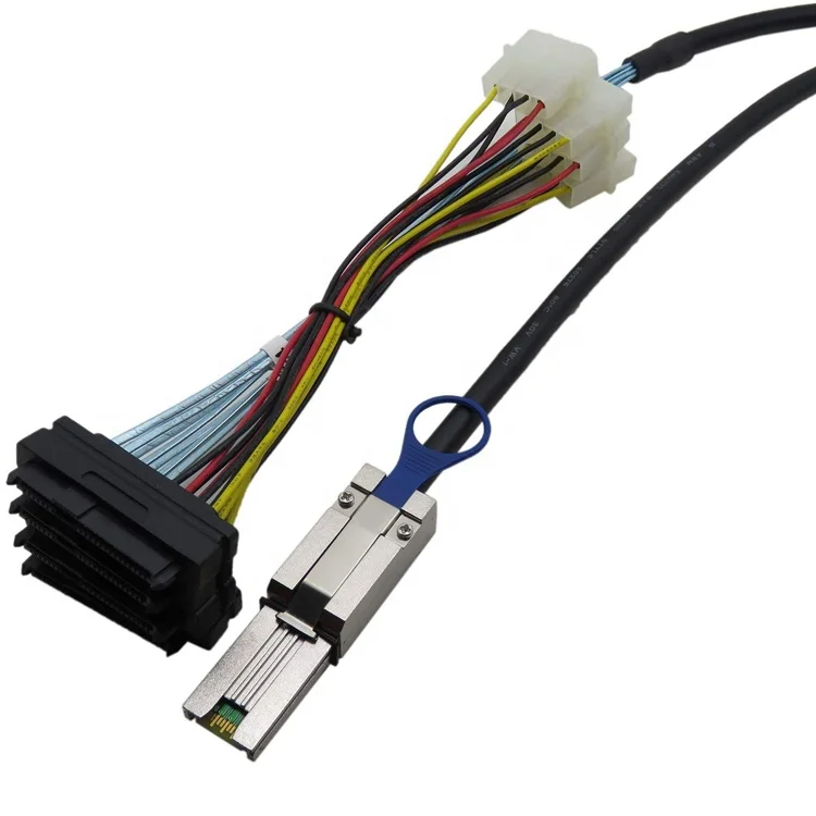 Mini-SAS SFF-8088 26P to 4 X SAS SFF-8482 29 Pin with Power Cable