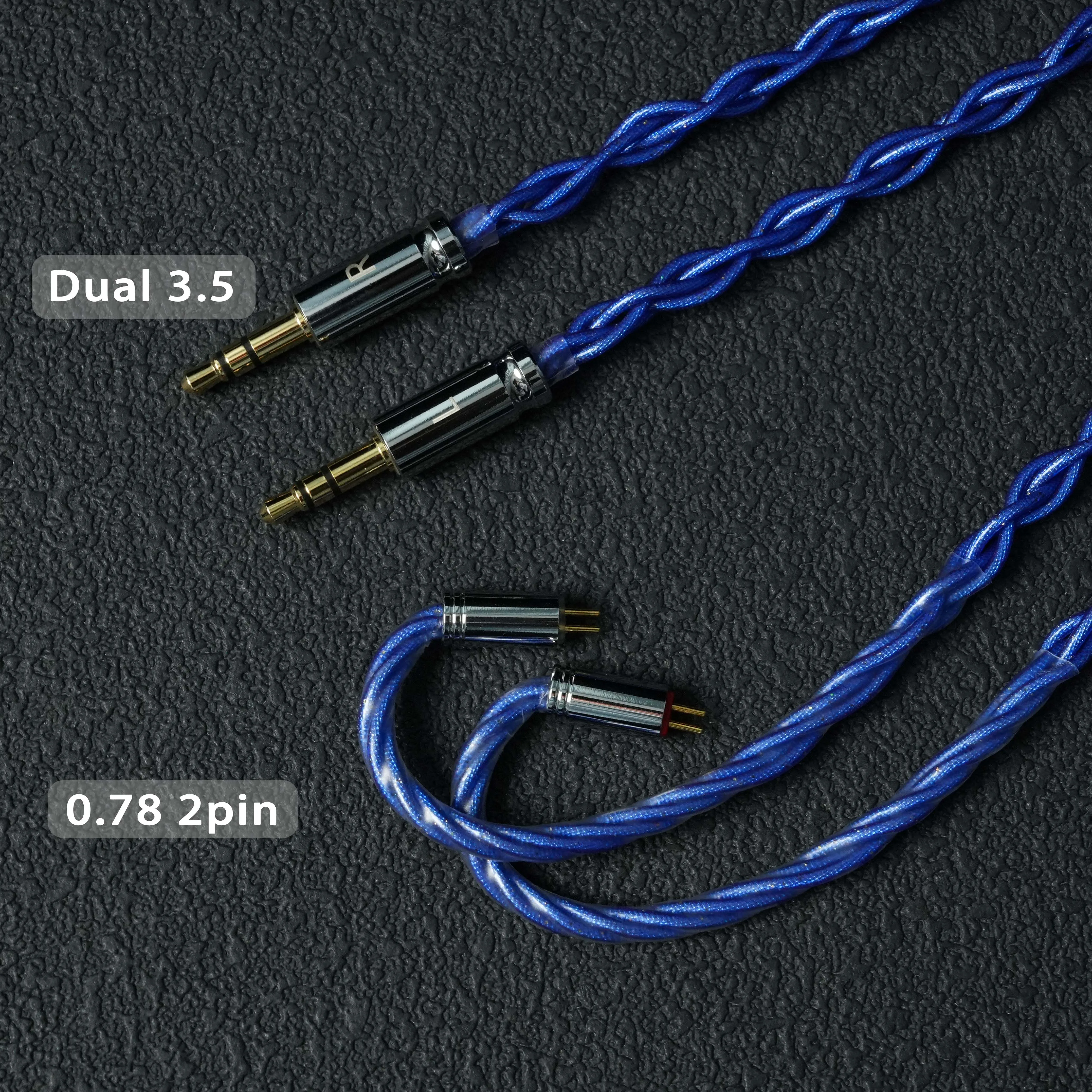 Culemi-14 8-Kern Hochreines Sauerstofffreies Silberfolien-Balancekabel 3,5/4,4mm MMCX/0,78 2-Pin/Eingelassenes 2-Pin IEM Kopfhörerkabel – Detail 8