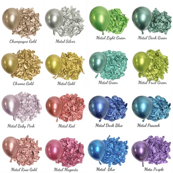 Palloncini di compleanno in metallo da 5/10/18 pollici metallizzato blu verde argento cromo oro rosa palloncino baby shower matrimonio decorazione natalizia