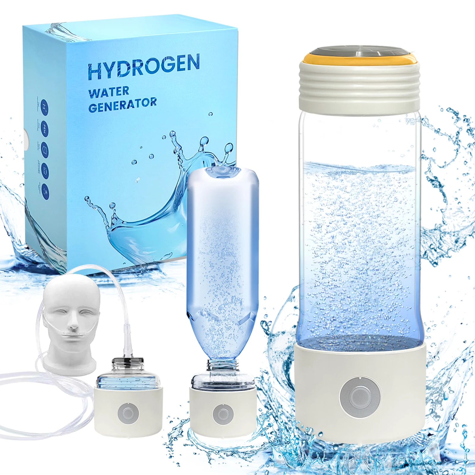 Hydrogen Water Bottle Generator SPE PEM Technology Hydrogen Water Bottles Fast Electrolysis 400ml Hydrogen Water Ionizer 2800PPB