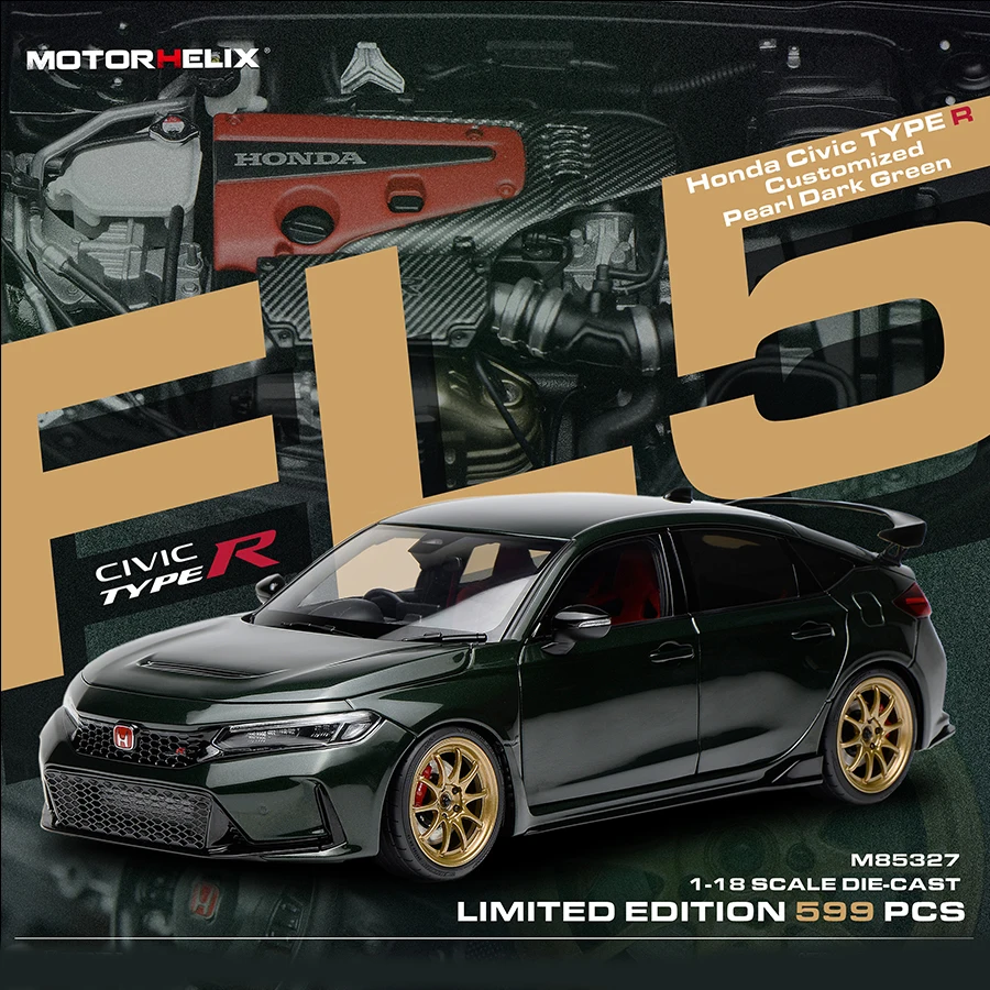 Motorhelix 1:18 MH Honda FL5 Civic Type R รถกีฬารถ static ตกแต่งวันหยุดของขวัญคอลเลกชัน