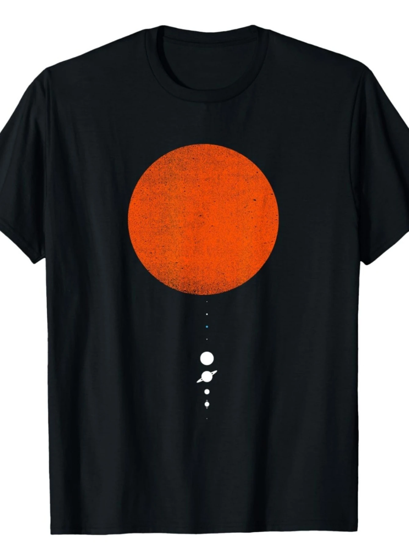 Graphic T-Shirt Featuring a Minimalist Design of The Solar System
