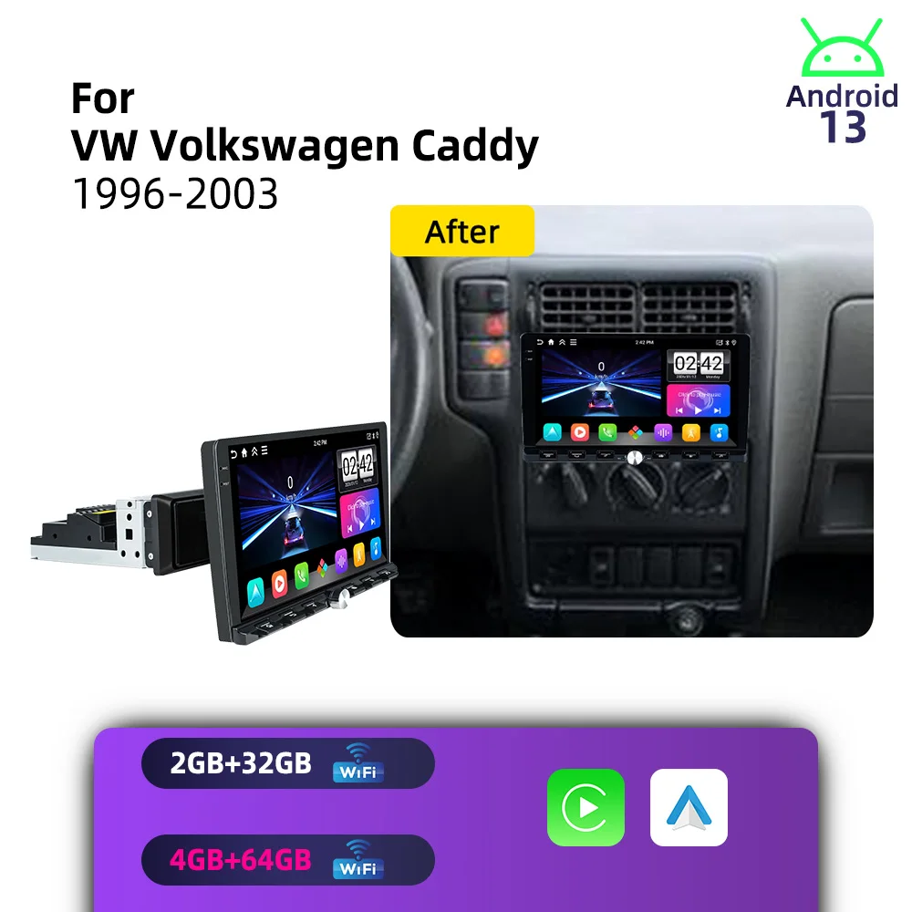 Car Stereo Android for VW Volkswagen Caddy 1996-2003 1 Din 9