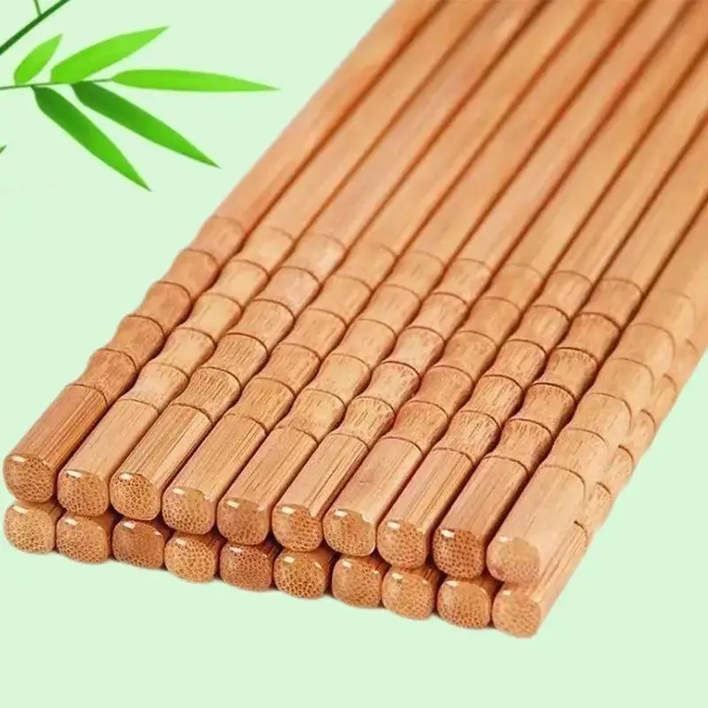 10 Pairs Extra Long Bamboo Chopsticks Heat Resistant Non-slip Tableware for Hot Pot Sushi Noodle Home Kitchen Use