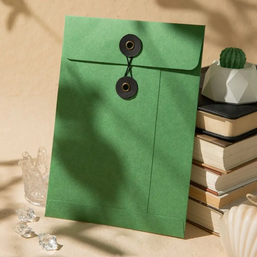 A4/A5 Kraft Paper Envelopes with String Tie Closure Clasp Retro Vintage Brown Envelopes European Style Invitation Card