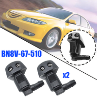 2x New Front Windshield Washer Jet Nozzle For Mazda 3 MK1 (03-09) 5 MK2 (06-10) 6 MK1 (02-08) 2006 2007 2008 GK2C67510B Black