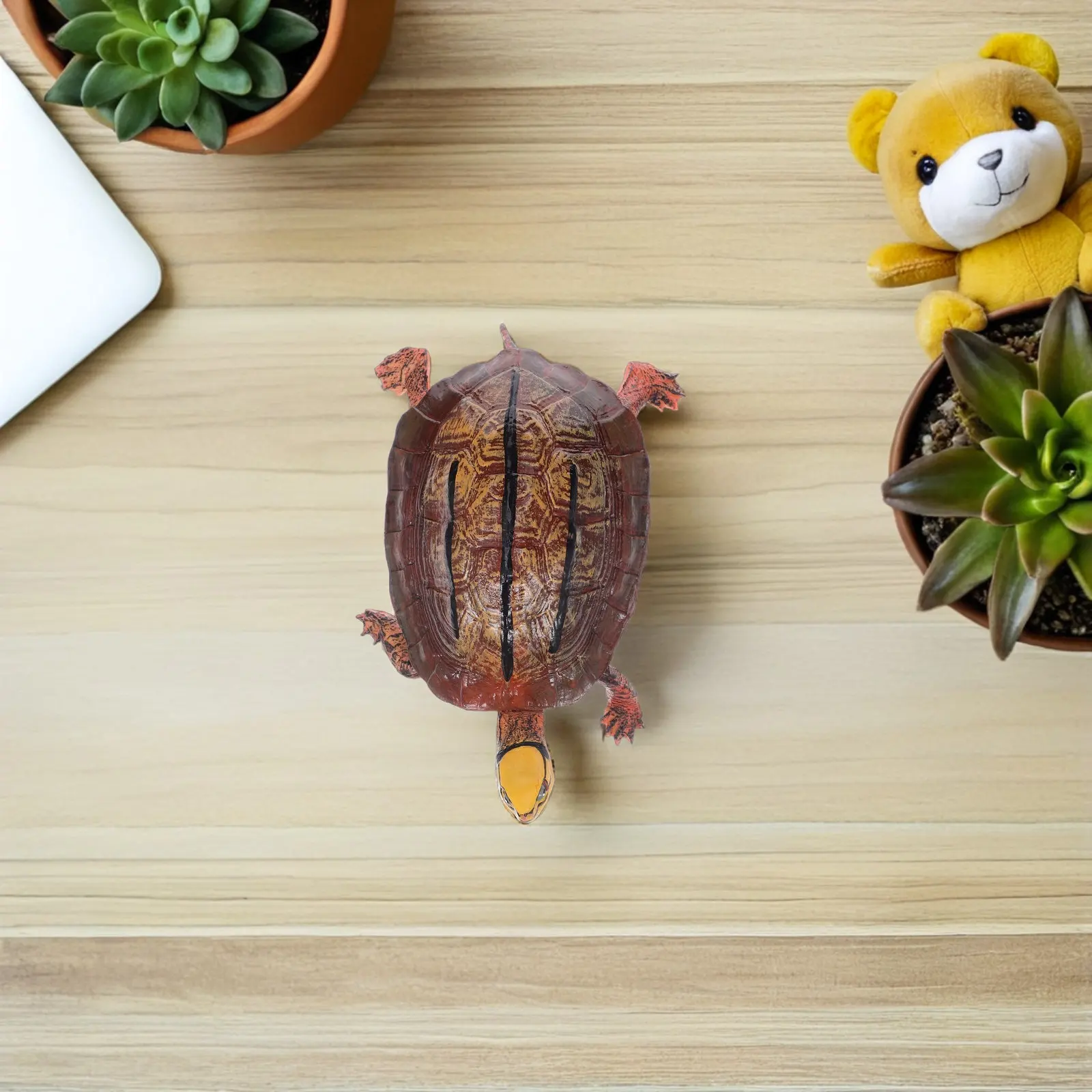 High Simulation Plastic Turtle Desktop Decoration Fake Turtle Sculpture for Garden Balcony Home Office Nature Inspired Decor