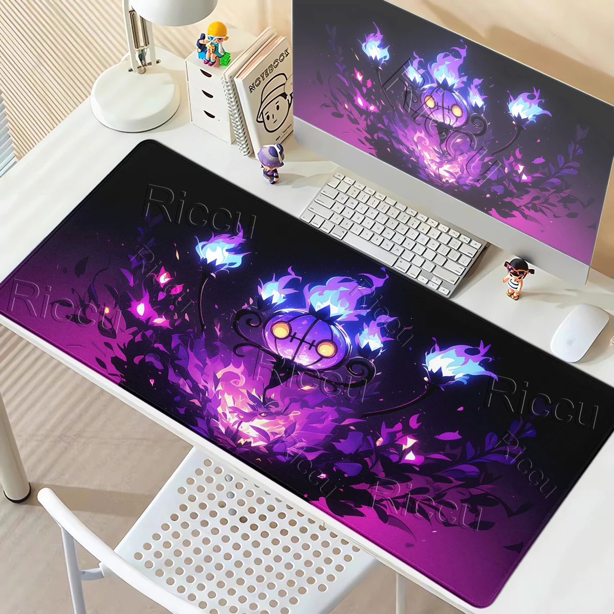 Pokemon Chandelure Mouse Pads Large Rubber Computer Keyboard Gaming Aesthetics Desk Mats Locking Edge Gamer HD Printing Tablepad