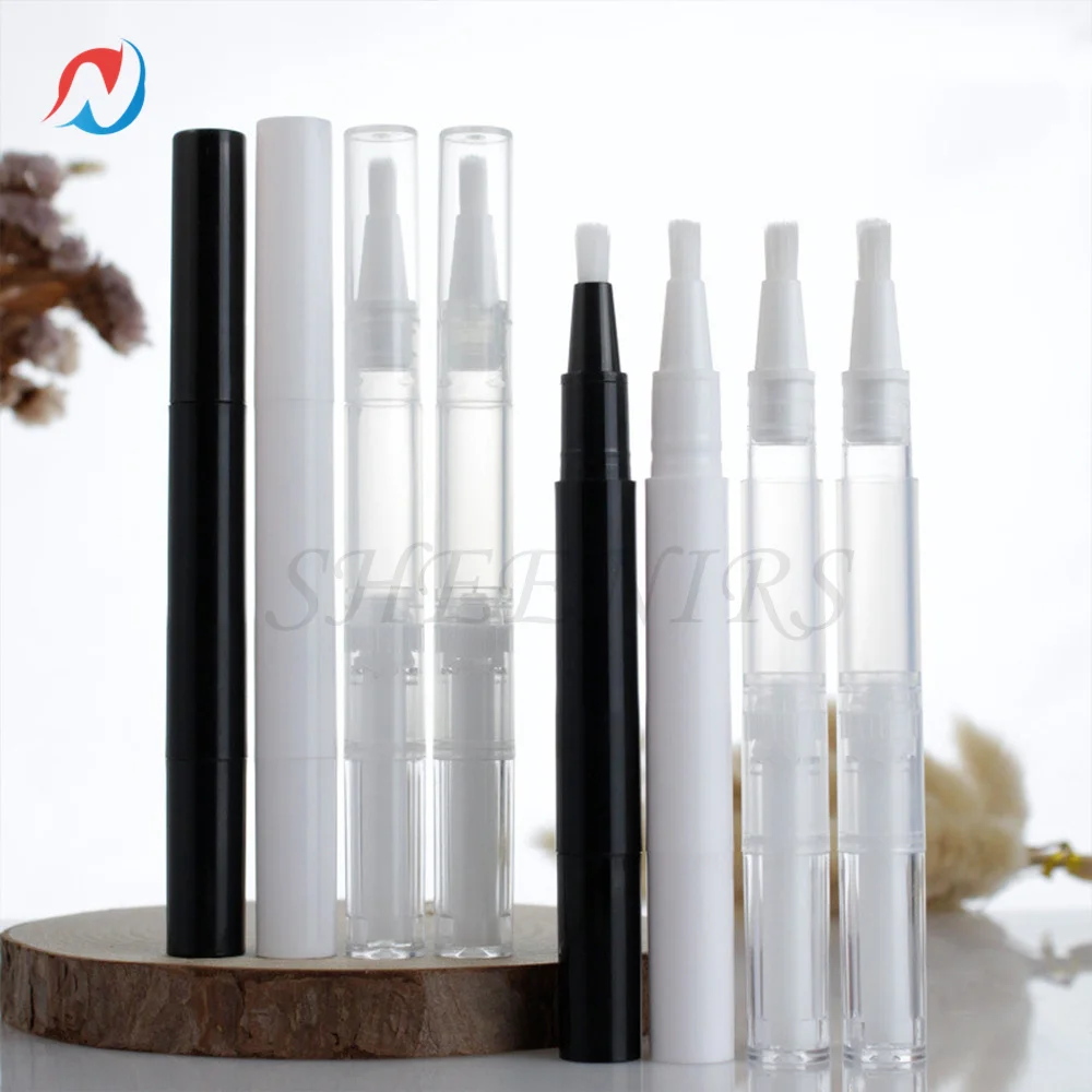 

30Pcs 3ml black white Empty Nail Oil Pen with Brush Tip Twist Pens Eyelash Growth Liquid Tube Cosmetic Lip Gloss Container