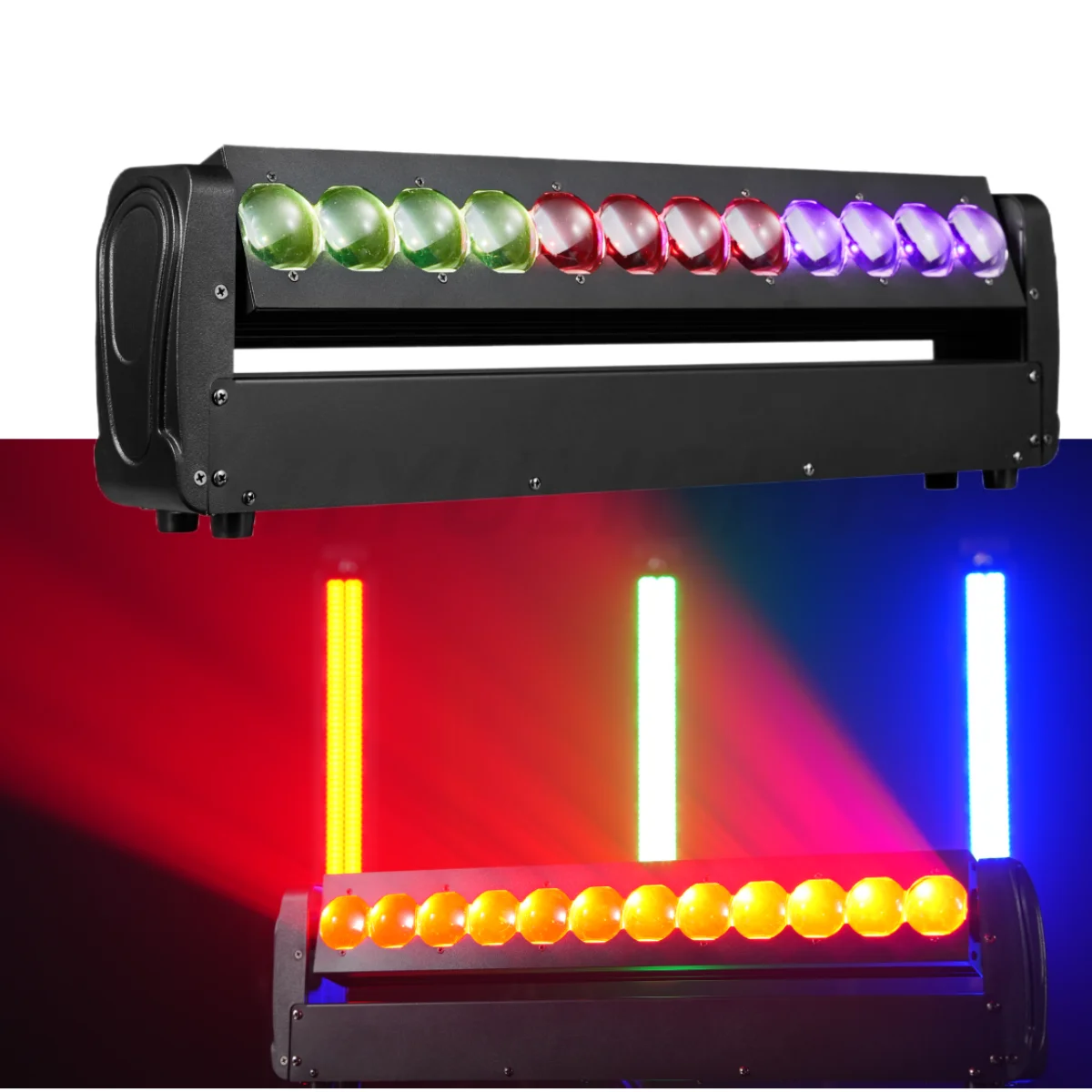 2PCS 200W 2 Sides Beam Curtain & Strobe 360° Infinite Rotation LED Moving Head DJ Bar Stage Effect Light