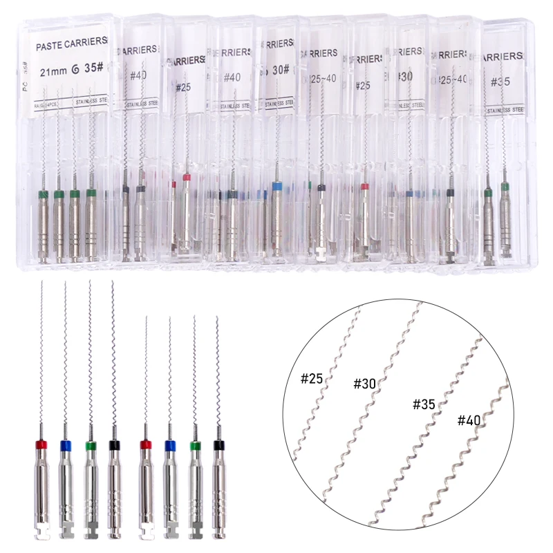 

Dental Rotary Paste Carriers Spiral Filler 21/25mm Engine Endodontics Filling Paste 25#-40# Dentistry Tool