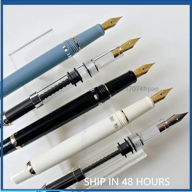 For Wing Sung 698 Transparent Piston Demonstrator Pen 0.7mm Medium Iridium Nib