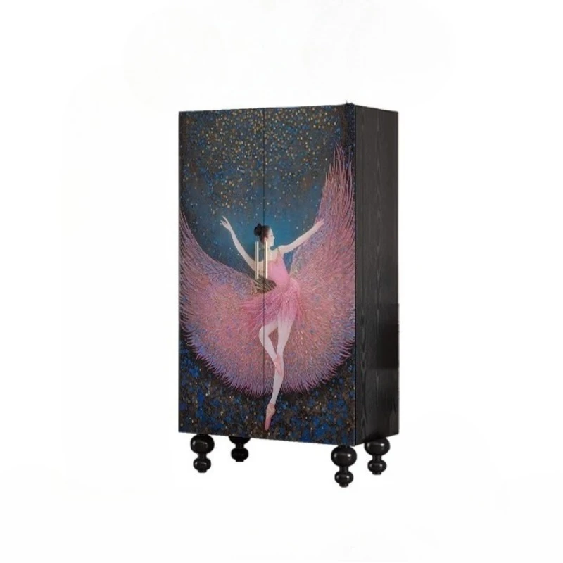 

Декоративный шкафчик для гардероба с французским мультяшным рисунком для девочек, шкафчик для гостиной из цельного дерева