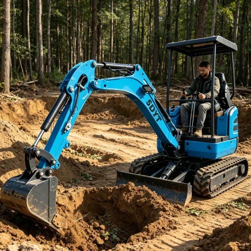 Fast Delivery 1.5Ton Mini Excavator Multi-function Crawler Mini Excavator Optional Attachments For Farm Digging Land Levelling view 2