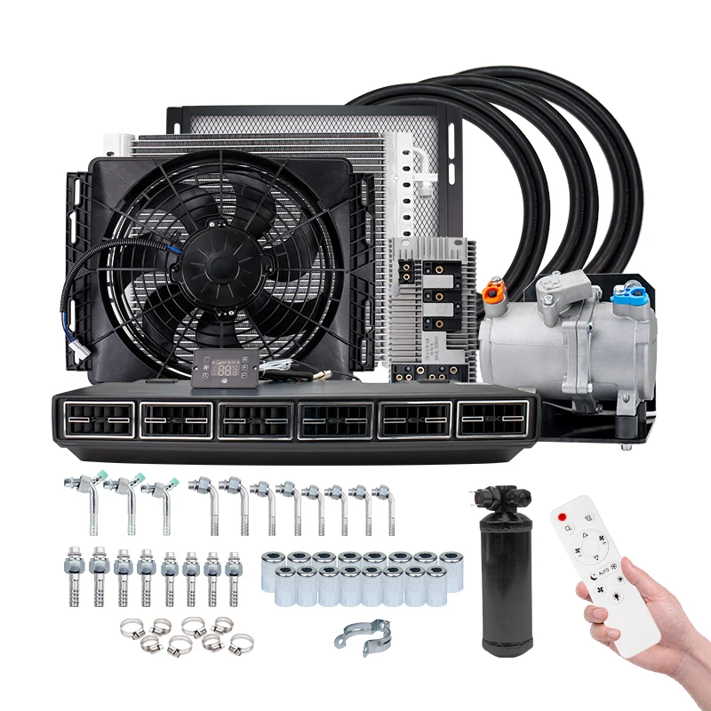 

Universal Auto Electric Air Conditioning Evaporator Kit for Heavy Duty Truck Bus Van RV Motorhome Automotive A/C Conditioner