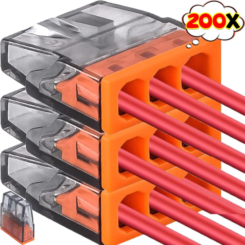 

200/10 шт. мини-клеммные колодки для быстрой проводов, клеммные колодки из нержавеющей стали, проводник для простых клеммных колодок для электрического сращивания