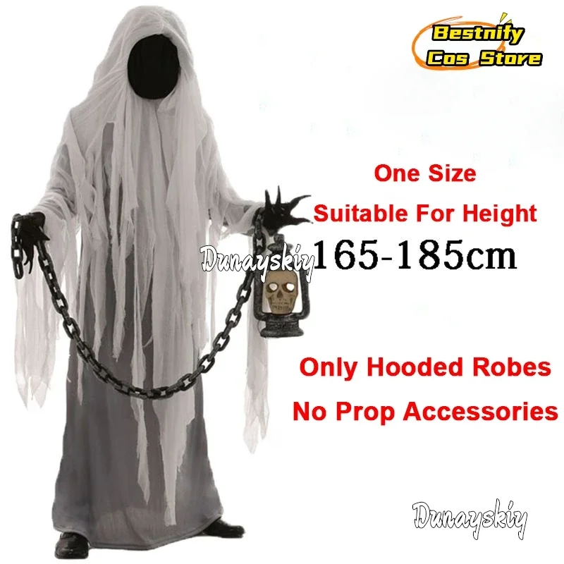 زي أداء شبح فانوس للأطفال البالغين من CosplayHalloween، شبح مرعب بدون وجه، مرحلة لعب الأدوار للحفلات O