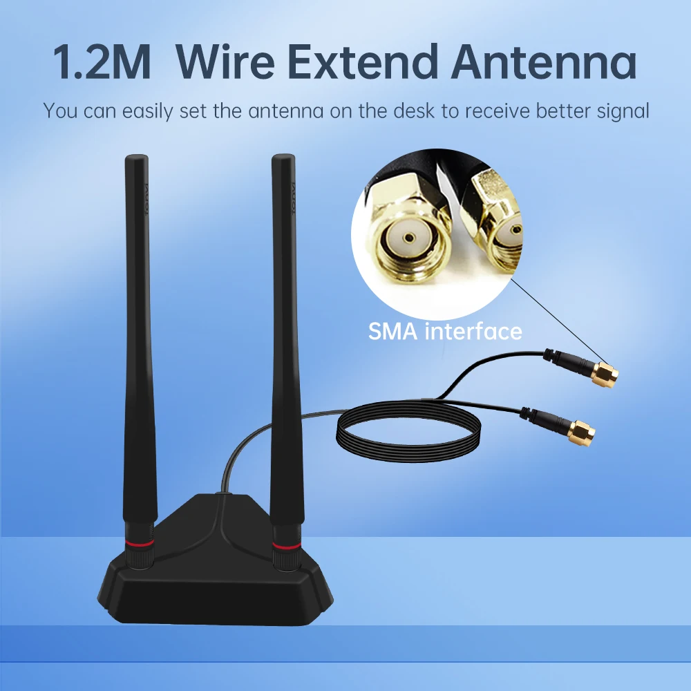 WiFi 6E AX210 BT5.3 Adattatore WiFi PCIE AX210NGW Scheda di rete wireless Tri-Band 2.4G/5G/6GHz con antenna esterna per Win 10/11