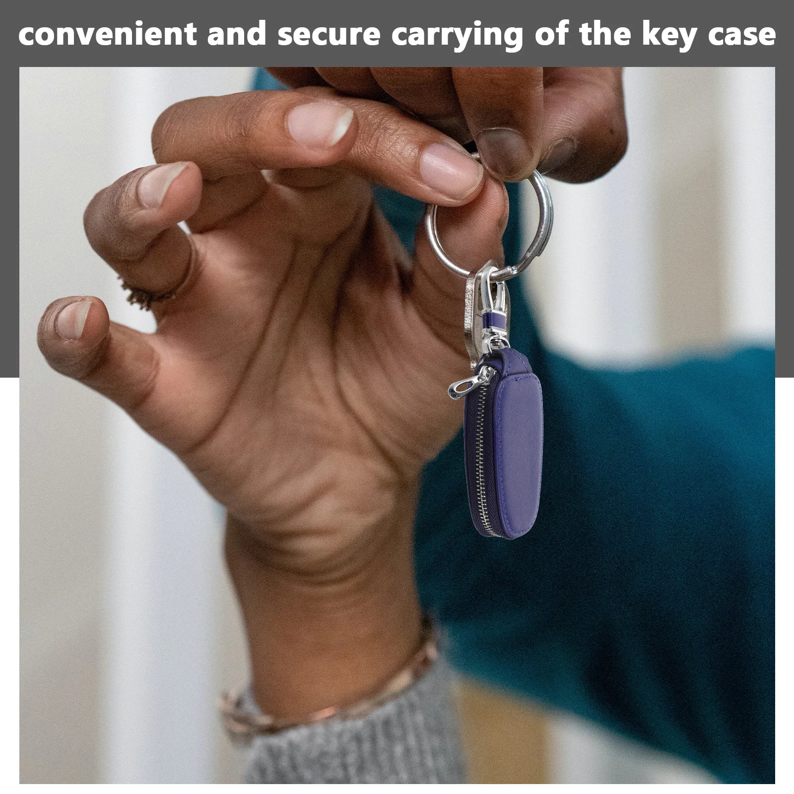 

Pouch For Car Keys Small Key Case Holder Splashproof Pu Key Organizer Waist Hanging Keychain Bag For Men Women