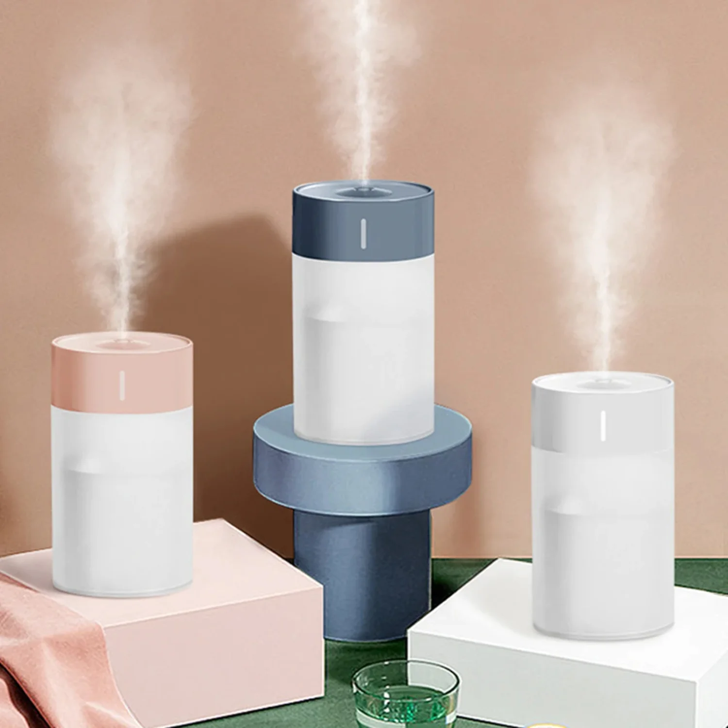 แบบพกพา 260ml Mini Air Humidifier น้ํามัน Diffuser USB Cool Mist Sprayer ที่มีสีสัน Night Light รถ