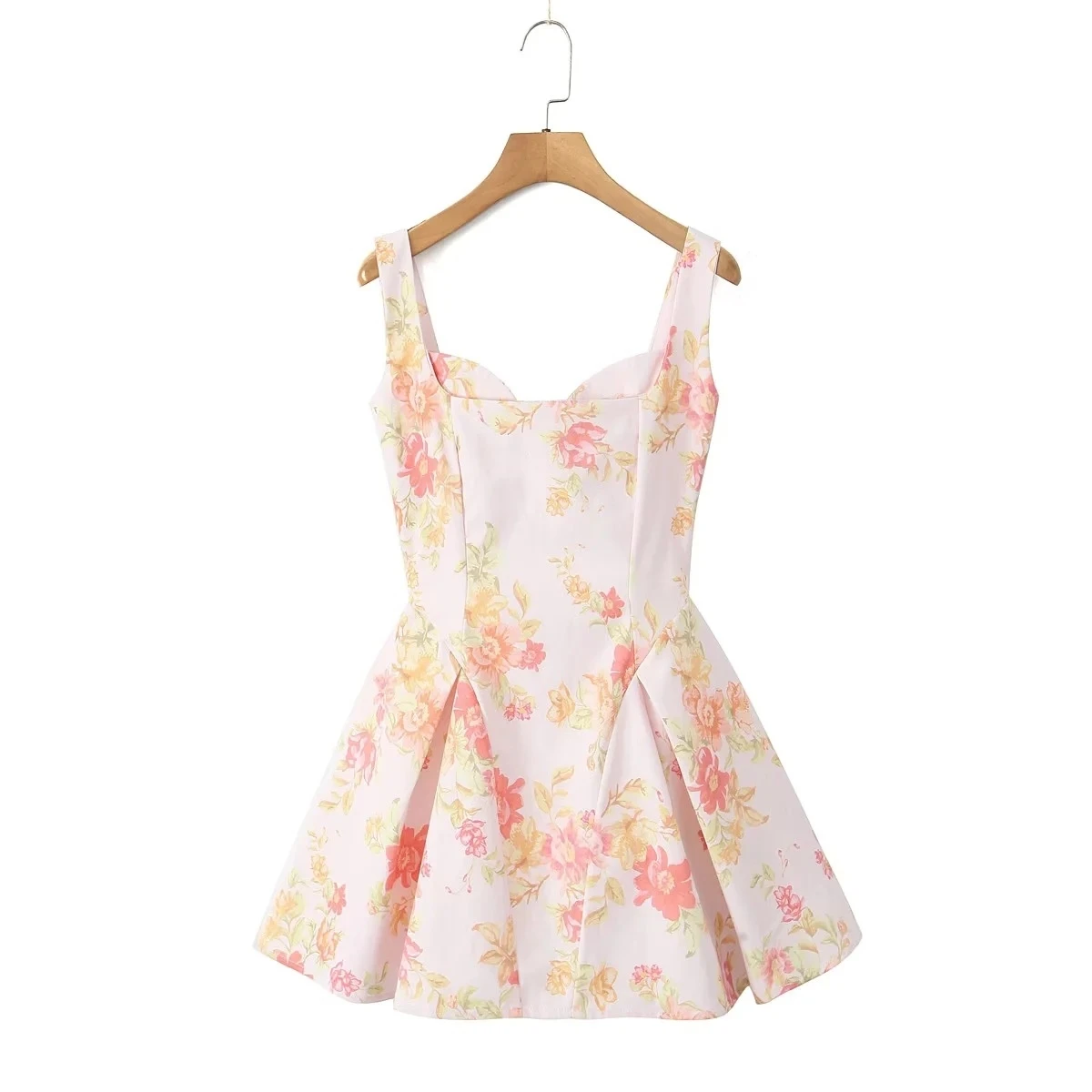 2024 autumn women flower printed dress high quality fashion mini dress