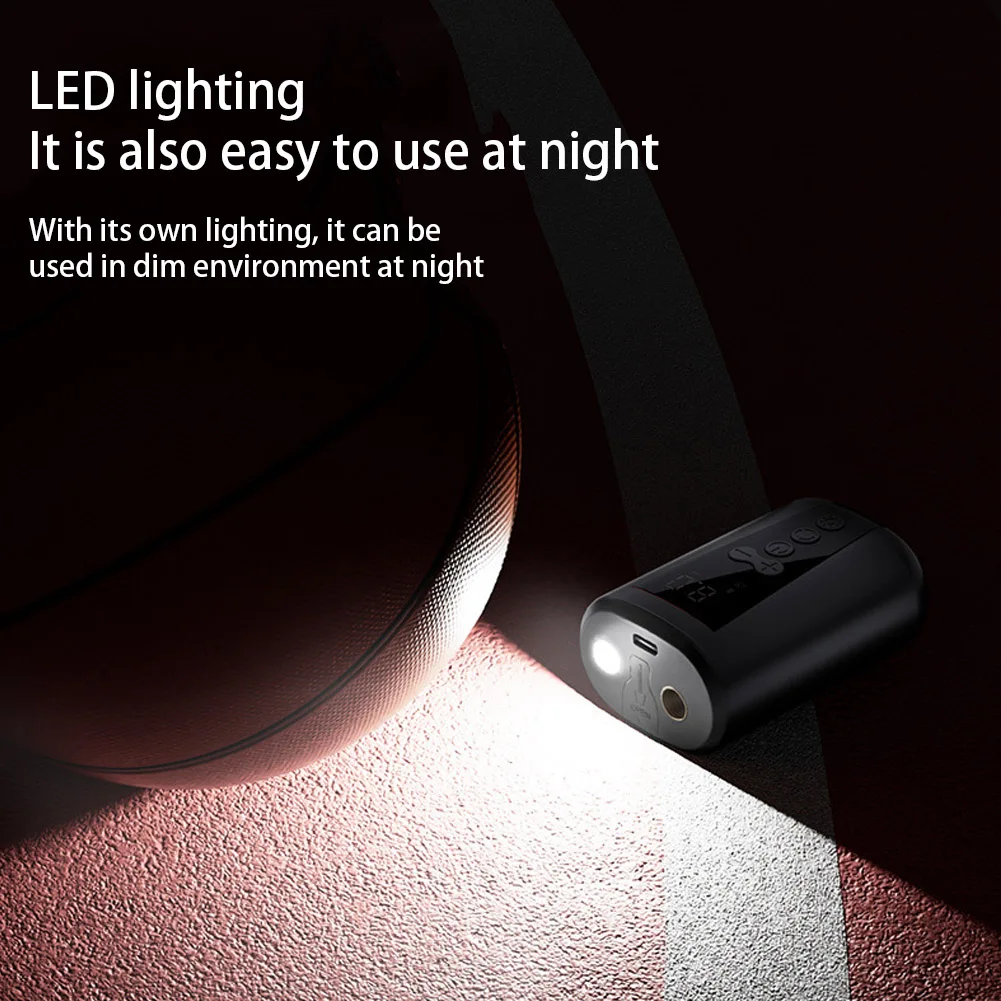 ضاغط هواء لاسلكي صغير ببطارية 2000 مللي أمبير في الساعة مضخة كروية كهربائية سريعة التضخم مضخة كروية محمولة لكرة القدم وكرة السلة