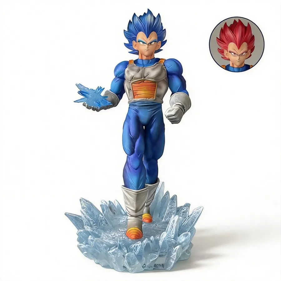 

Dragon Ball Vegeta SSB JJ Version Figure Model With 2 Heads LED Light Anime Peripheral Desktop Decoration Gift
