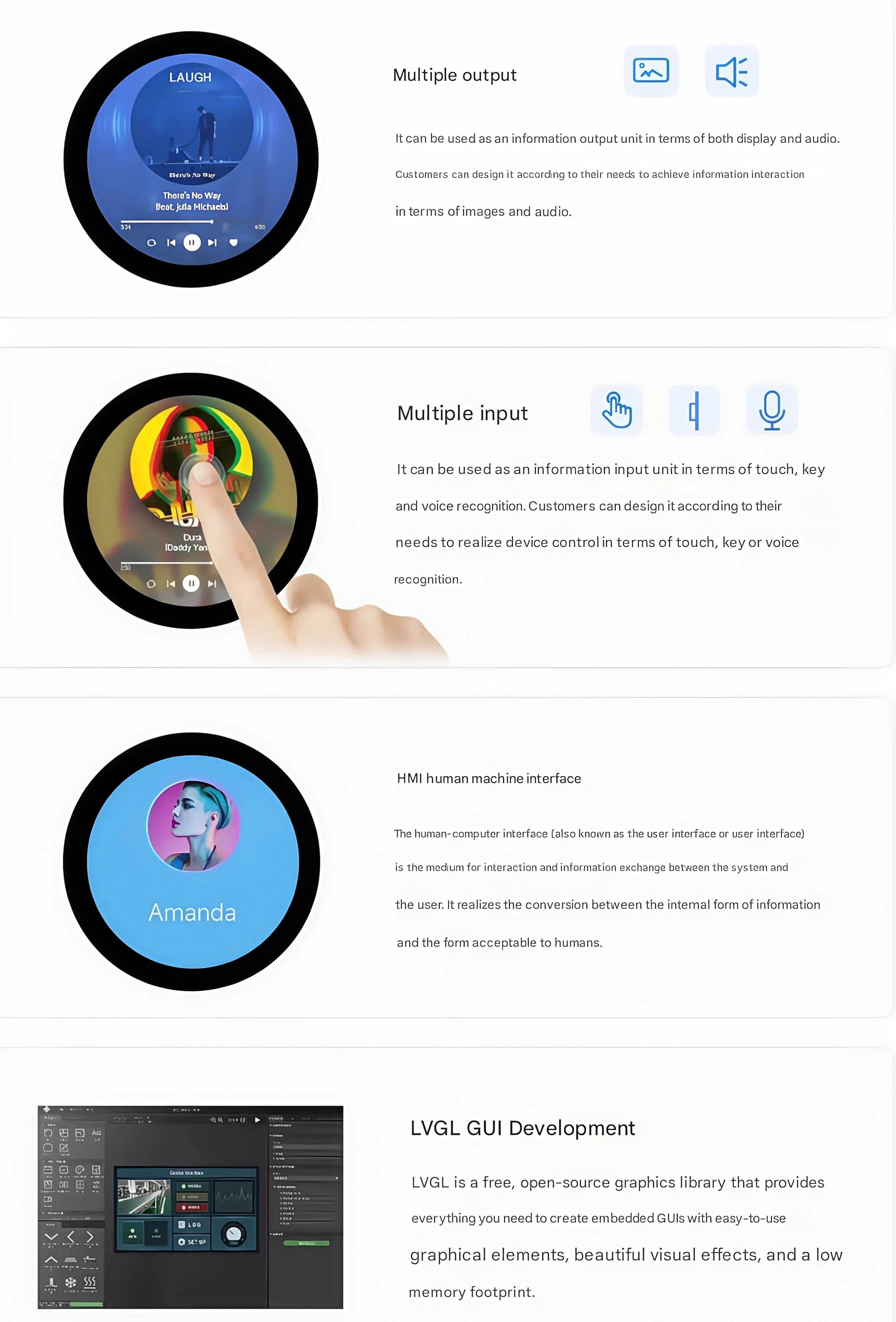 لوحة تطوير ESP32-S3 Xiaozhi AI صوت 1.85 بوصة شاشة مستديرة تعمل باللمس بالسعة واي فاي بلوتوث