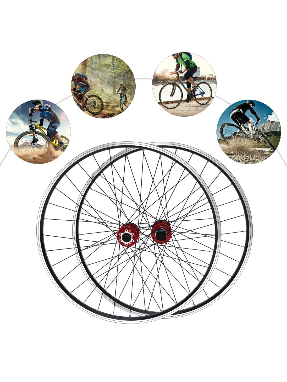 

27,5-дюймовый алюминиевый сплав MTB велосипед дисковый тормоз красная ступица комплект колес для горного велосипеда быстросъемная передняя и задняя колесная пара нагрузка 200 кг