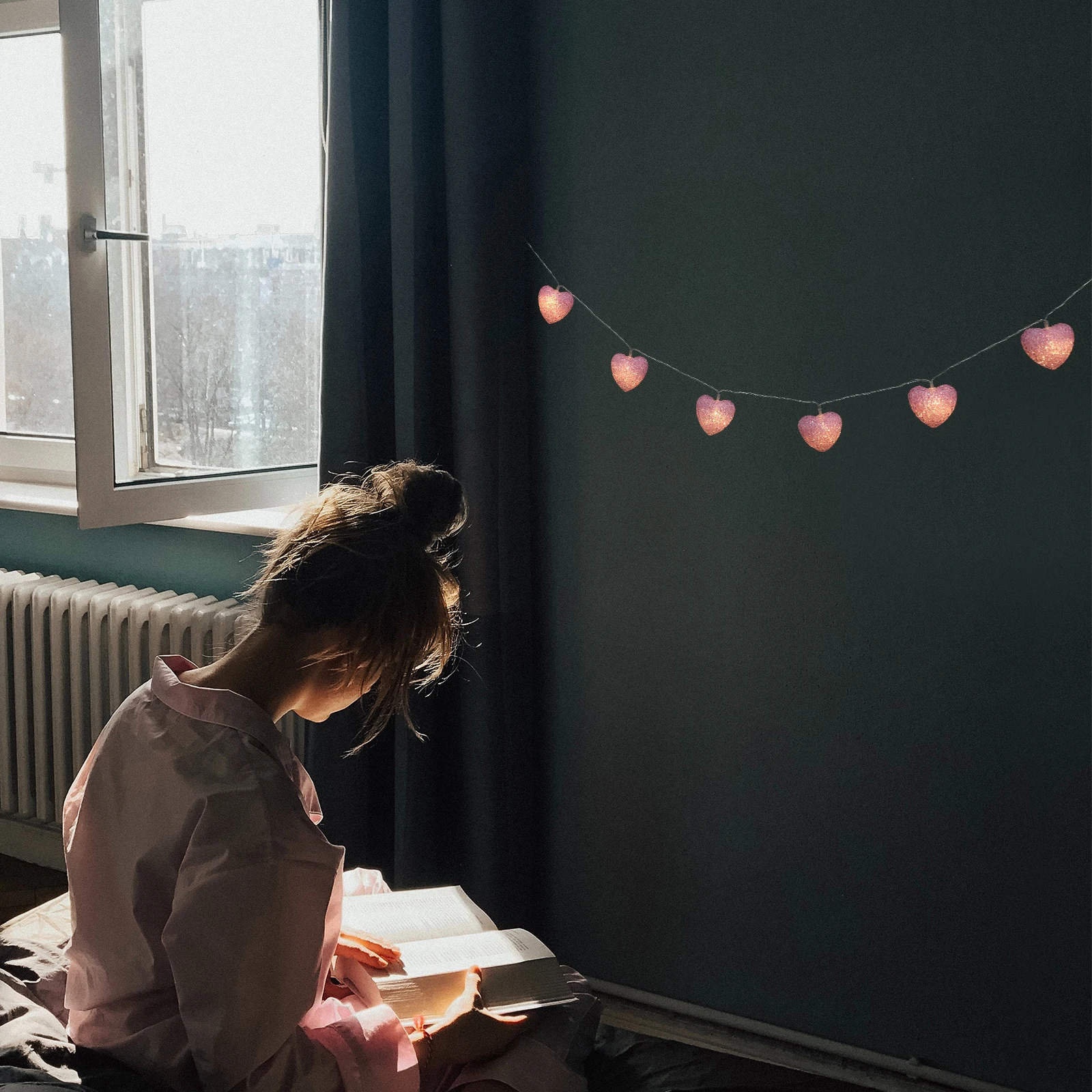 

1Pcs Heart Shape String Light Romantic LED Decorative Lamp for Valentine's Day Festival Party Atmosphere Heart Shape Lamp String