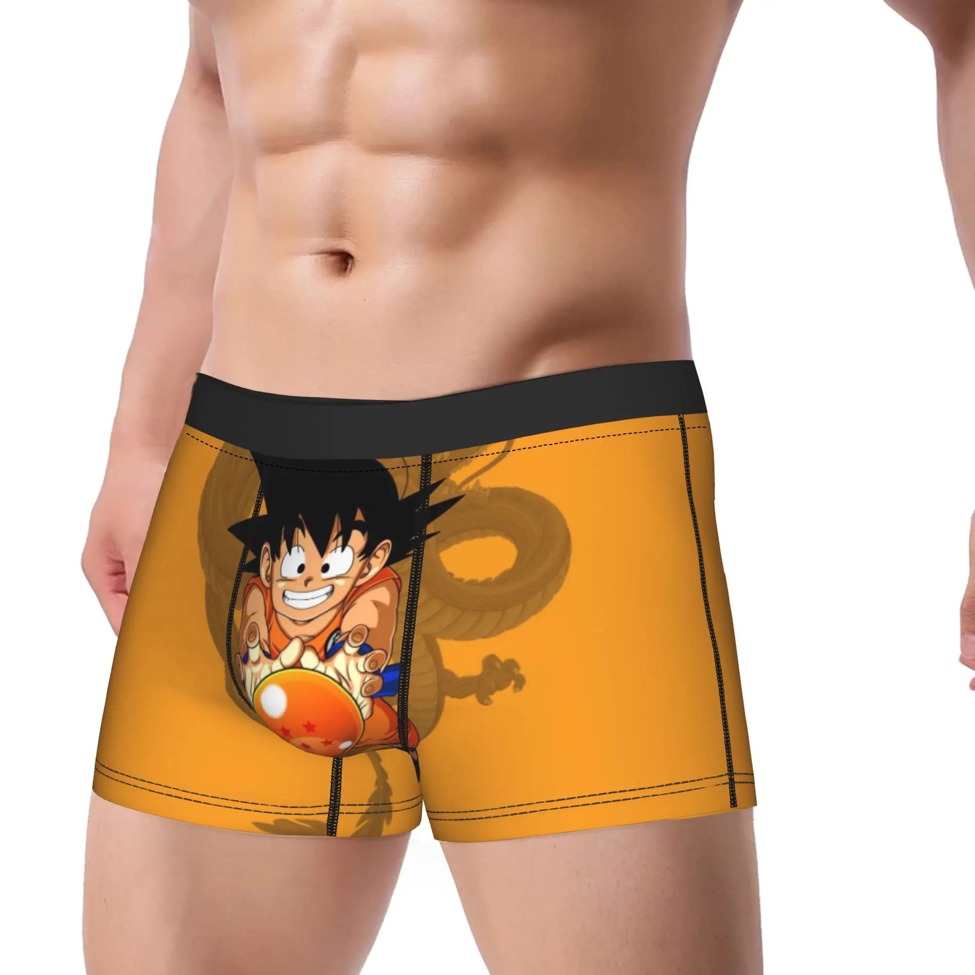Funny Boxer Japanese Anime Super Goku Shorts Panties Briefs Men's Underwear Dragon Ball Z Goku Underpants for Male Plus Size