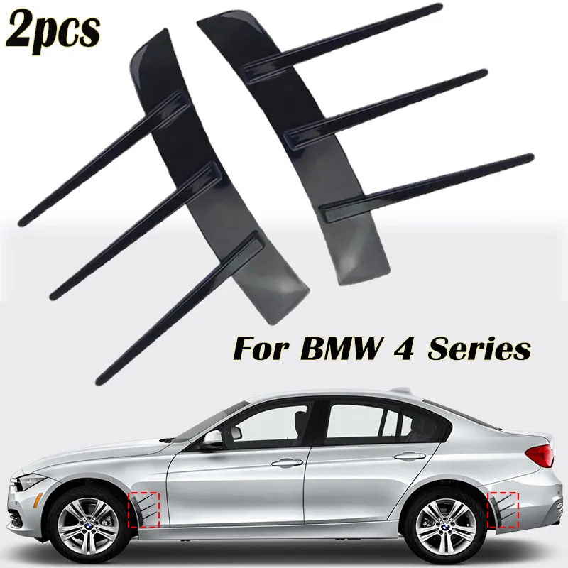 2pcs Front Bumpers Lip Air Vent Trim Spoiler Canards Splitter For BMW 4 Series F32 F33 F36 G22 G23 G26 2014-2025