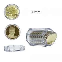 Plastic Protective Tube Holder Storage Boxes, Clear Round Cases, Double Protection, 25, 30mm, New