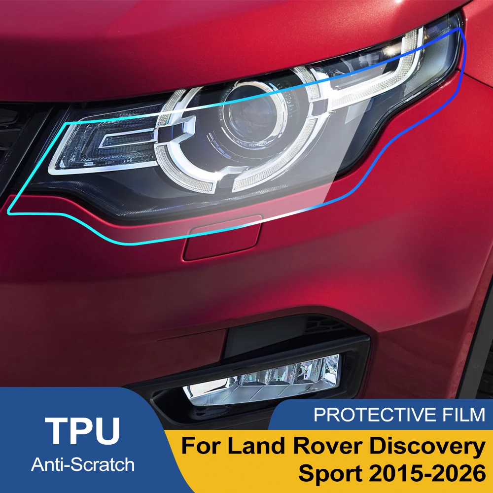 Custom Fit for Discovery Sport 2015-2026 High-Gloss Smoke Black Headlight Protective Film TPU PPF Pre Cut Anti-Scratch Vinyl Kit