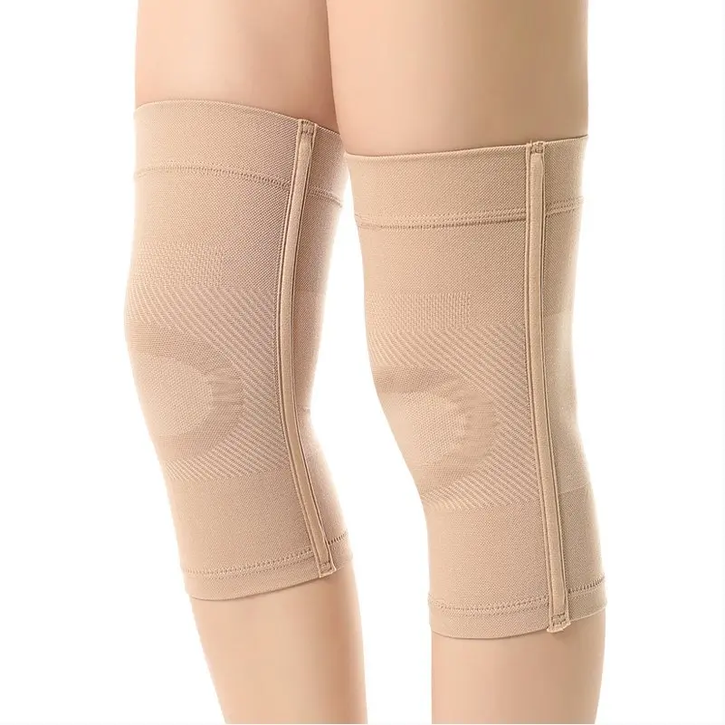 1 Pair Compression Knee Support with Side Springs Support Knee Protector Pad for Arthritis Joint Pain Injury Recovery Knee Brace