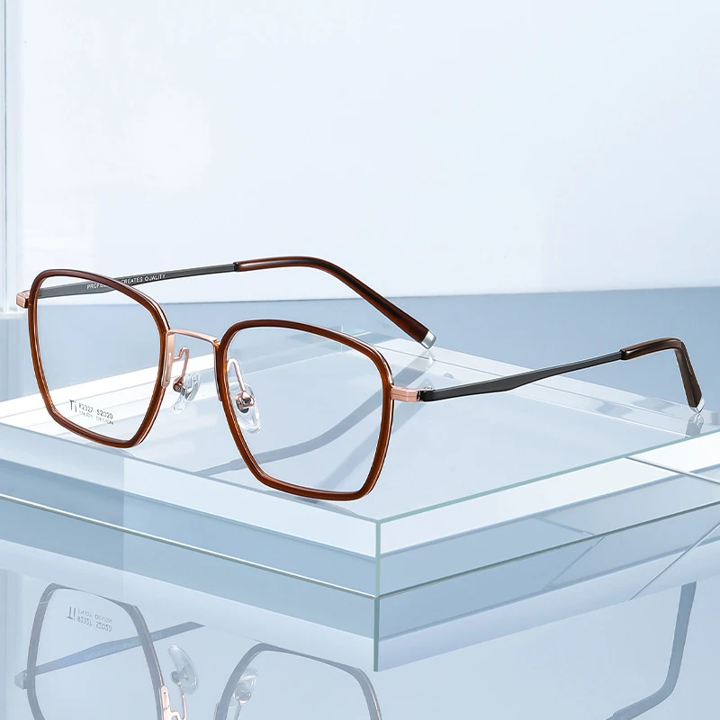 

New Desgin Men Women Classic Titanium Acetate Retro Fashion Square Glasses Frames Luxury Frame Eyeglasses Ultralight Frame