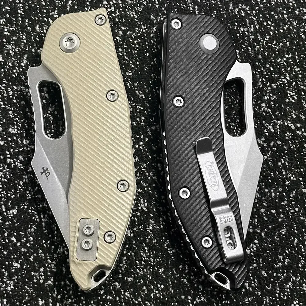 Microtech Stitch-R سكين جيب محمول خارجي قابل للطي للتخييم والبقاء EDC