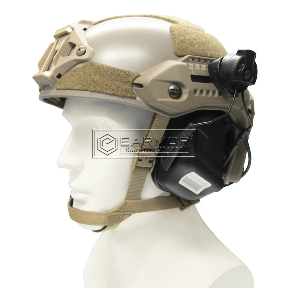 EARMOR-M31H Tactical Headset for MTEK/PULX Helmet, Noise Canceling, Hearing Protection Headphone, Rail Adapter