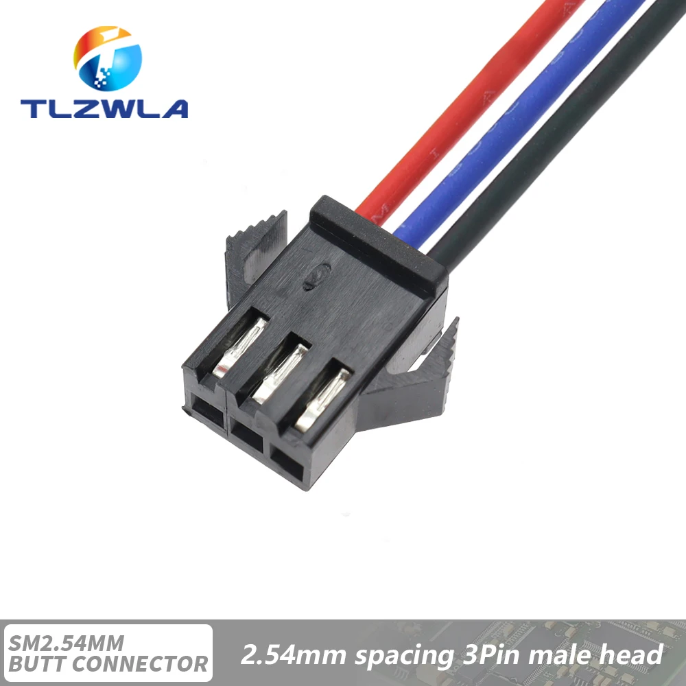 10PCS JST SM 2/3/4/5/6Pins 2,54 MM Stecker Männlich zu Weiblich Draht Stecker kabel zopf Stecker LED verbindung linie 20cm Lange