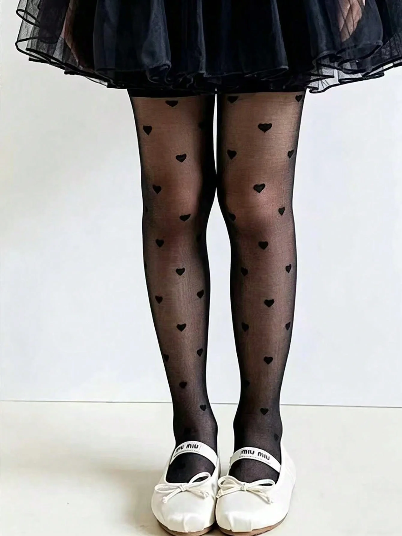 2 Stück Mädchen-Strumpfhosen mit Herz-Print, UPF50+, Sonnenschutz, durchsichtige, atmungsaktive Sommerstrümpfe, hochelastisches Set mit Ballett-Tanzsocken für Kinder – Detail 8