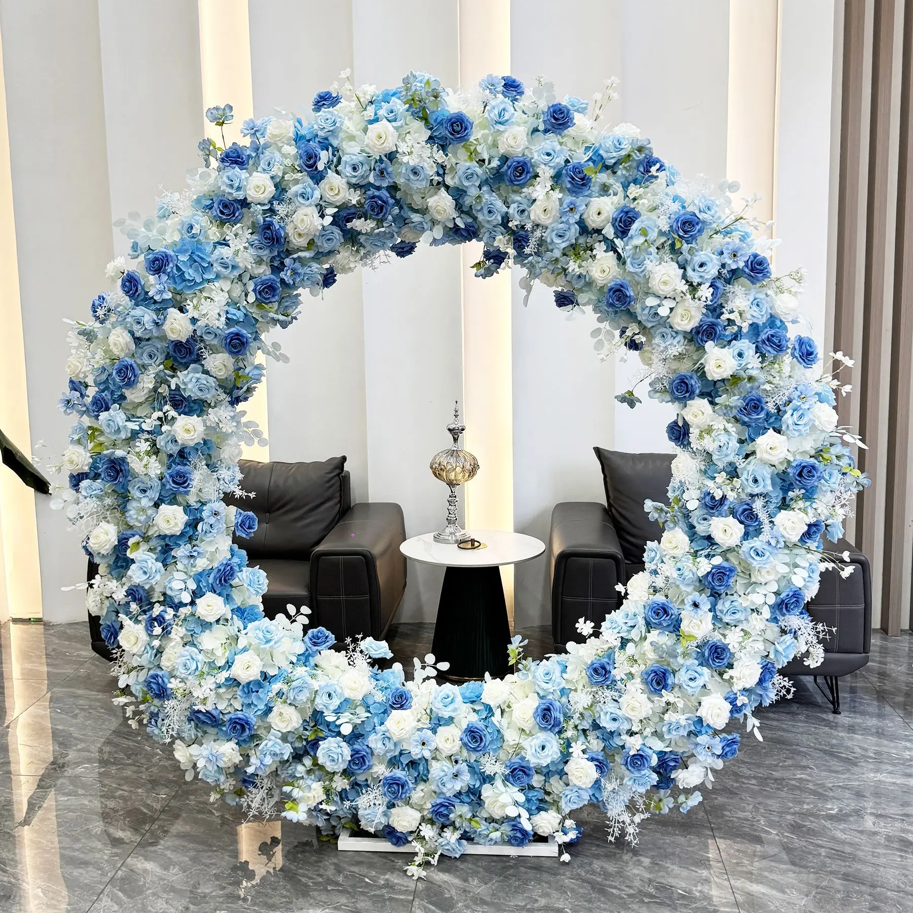 2 meters circle flower arrangement, wedding background stage scene arrangement decorative arch flower simulation wreath