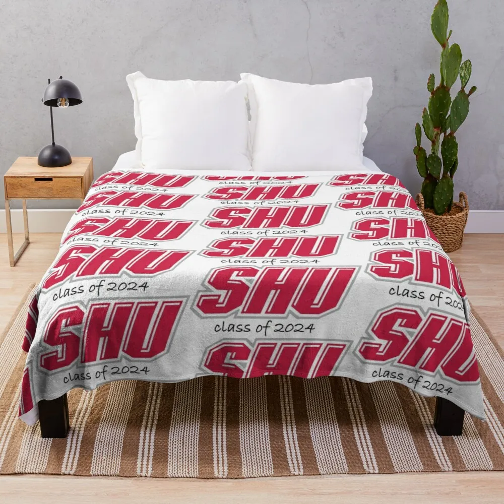 

Sacred Heart University Class of 2024 Throw Blanket embroidered blanket for sofa Throw Blanket for sofa large knitted plaid