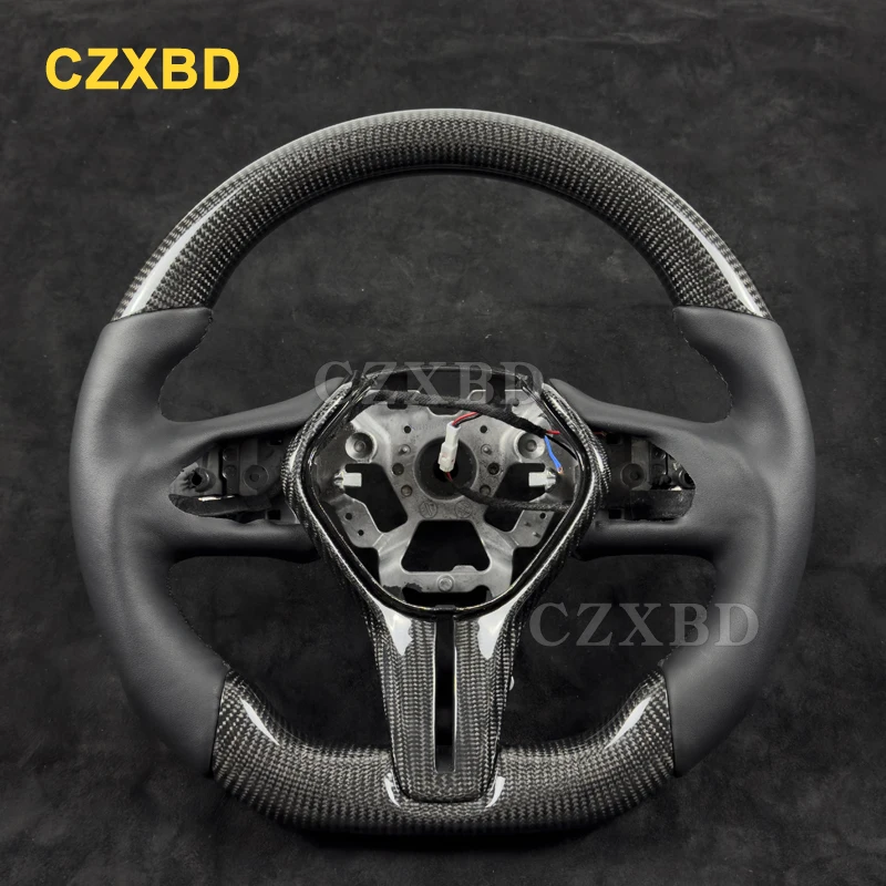 Fit For Infiniti Q60 Q50 2017-2022 Real Carbon Fiber Steering Wheel Golden Foil Forged Carbon High Quality Leather Customized