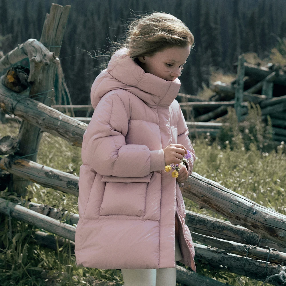 ديف بيلا بنات بنين رشاقته أسفل سترة مقنعين الأطفال شتاء دافئ أسفل معاطف يندبروف أبلى الملابس DK4254042 #3