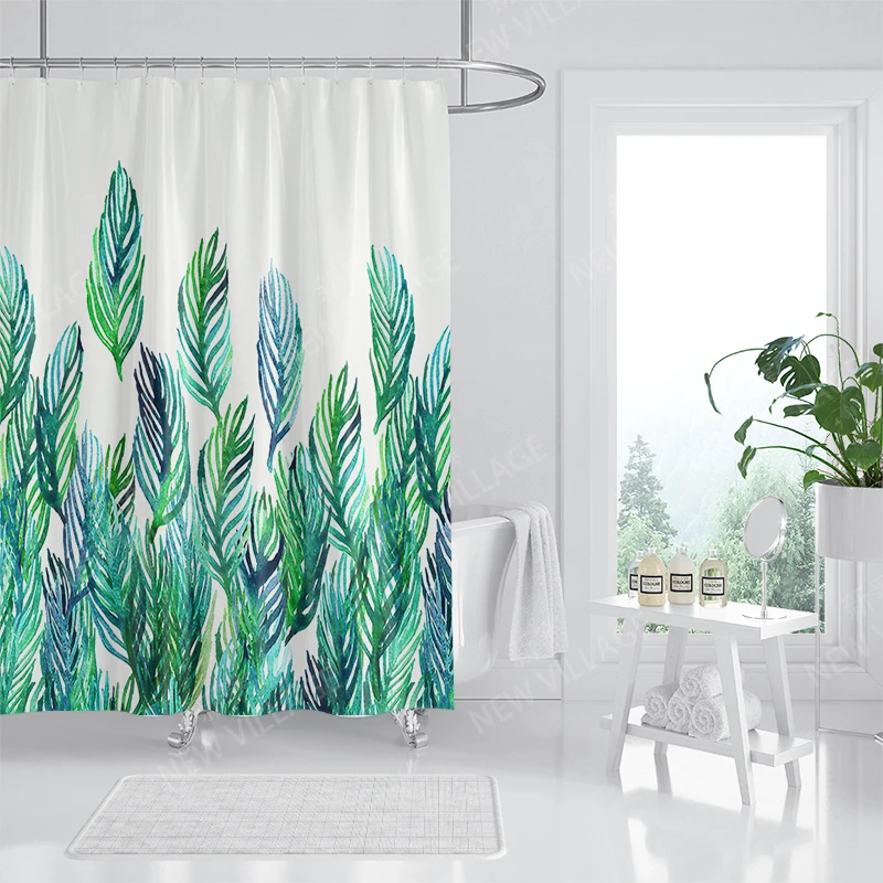 Waterproof fabric shower curtains Bathroom curtain accessories Bath curtain for shower 180x200cm 240*200 plant boho decoration