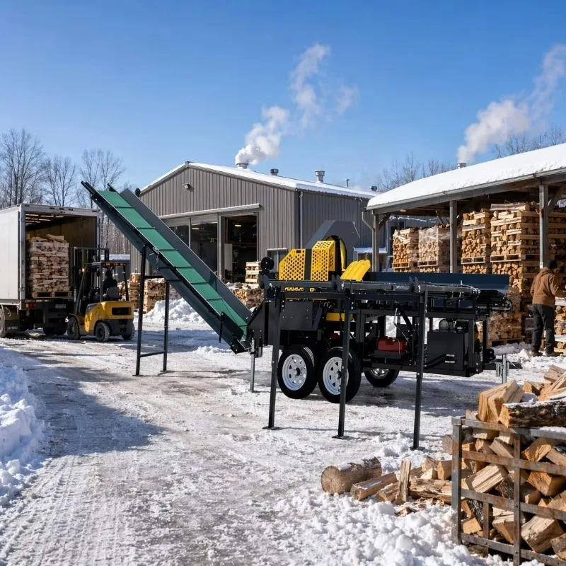 30T Powered Automatic Hydraulic Log Splitter with Safe Design Multifunctional Wood Splitting Capacity 2-Year Warranty